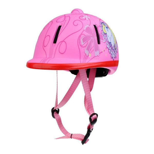 

children kids adjustable horse riding hat/helmet head protective gear - snow pink