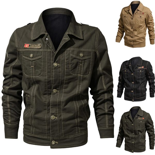 

jackets male brand slothing mens bomber fashion men autumn winter vintage zipper solid turn-down collar long sleeve coat m-5xl, Black;brown