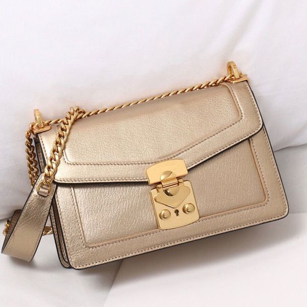 

crossbody bag hand bag wallet bag real genuine leather plain metal buckle chain shoulder strap clutch bags fast shipping
