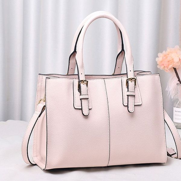 

ladies pu handbag solid color elegant style large capacity women shoulder bag f42a