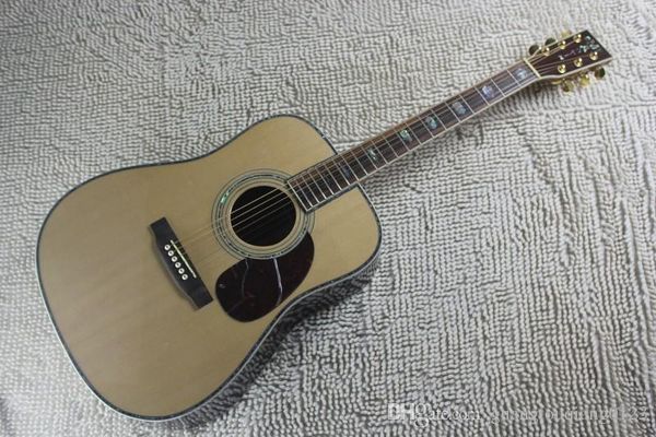 

Cu tom hop veneer natural wood hell inlaid fingerboard acou tic guitar