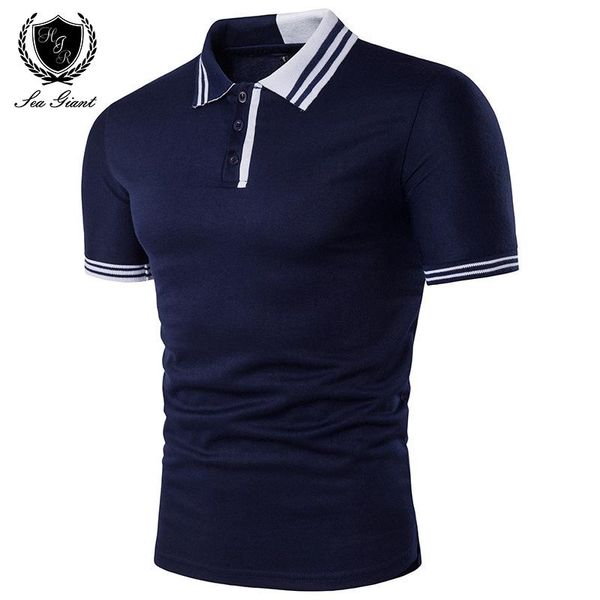 

casual summer new brand mens polo shirt short sleeve solid button two color stitching personality design male clothing man polo shirts trend, White;black