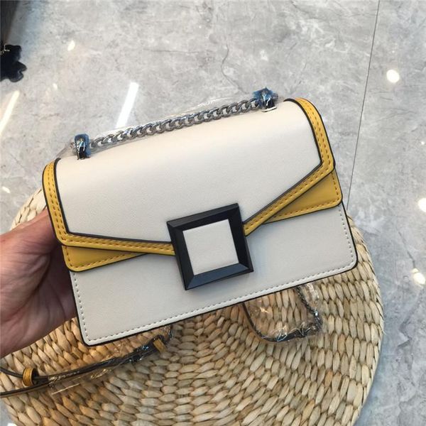 

elegant2019 цвет хит пряжка мини-цепь квадратная женщина пакет одно плечо ранец маленькая сумка