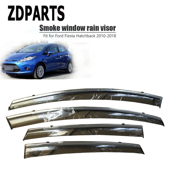 

zdparts 4pcs car wind deflector sun guard rain wind vent visor cover trim accessories for ford fiesta hatchback 2010-2018 abs
