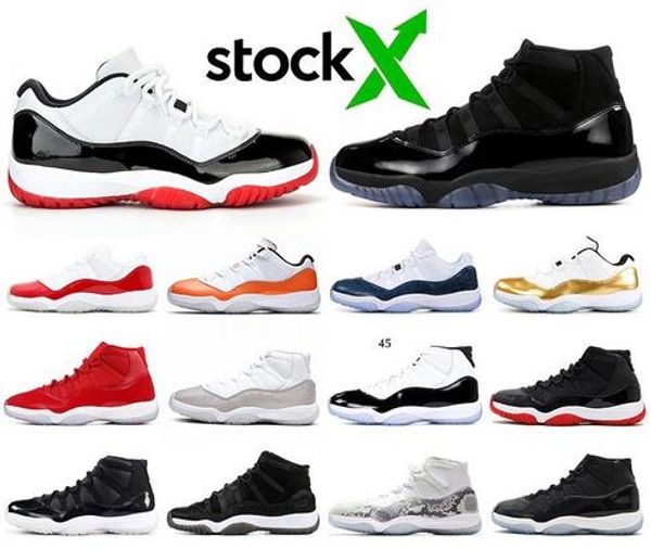 

stock x men basketball shoes jumpman 11 11s white bred concord metallic silver cap and gown women mens trainer fashion sports sneakers