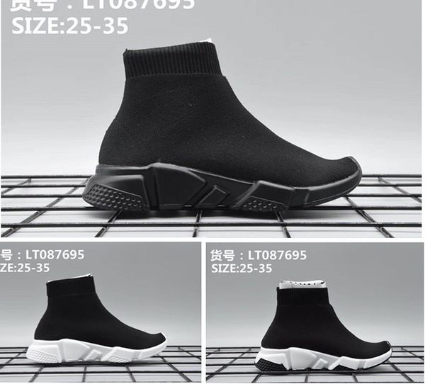 

chidren kids sock shoes casual speed trainer sneakers speed trainer sock race running black red blue yellow shoes 25-35