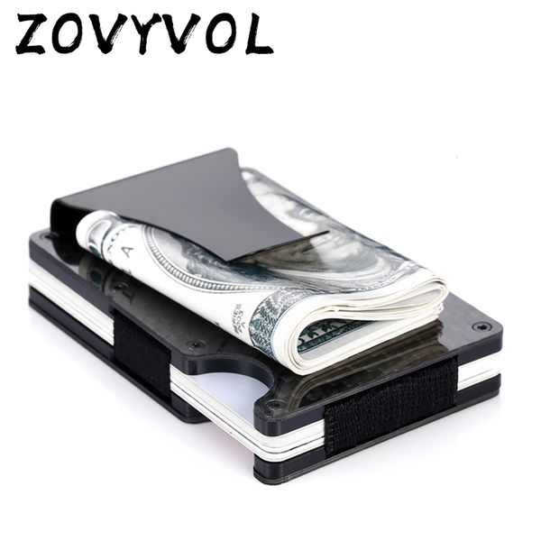 

zovyvol rfid non-scan metal wallet new fashion slim carbon fiber holder purse male carteira masculina billetera, Red;black