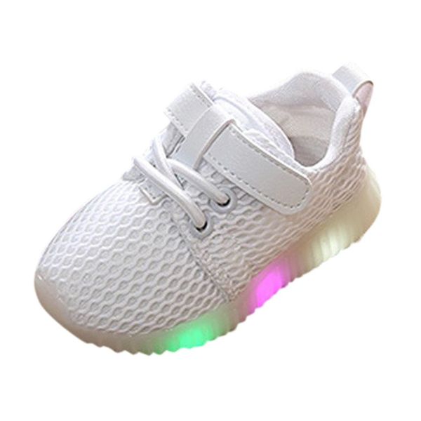 

Glowing Led Shoes For Baby Solid Mesh Sport Run Shoes Children Lighting Shoes Fashion Led Luminous Baby Kid Sneaker, Black