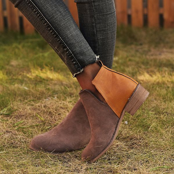 

women suede ankle boots woman shoes ladies casual platform women's fashion slip on autumn female elegant boots plus size 2020, Black