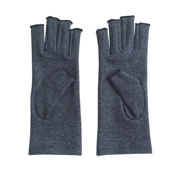 

a pair/set comfortable men women therapy compression gloves solid color breathable arthritis joint pain relief gloves, Black