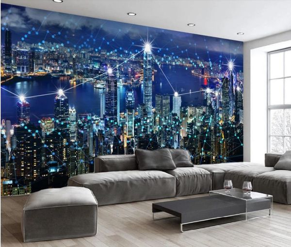 

3d murals wallpaper for living room stereo night landscape wallpapers background wall