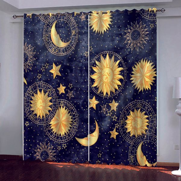 

custom 3d curtain fabric starry sky geometric pattern european curtains p painted 3d curtain living room