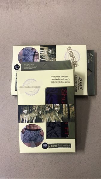 

printed boxed men's pure cotton boxer men's cotton sports underwear underwear a box of 2, Black;white