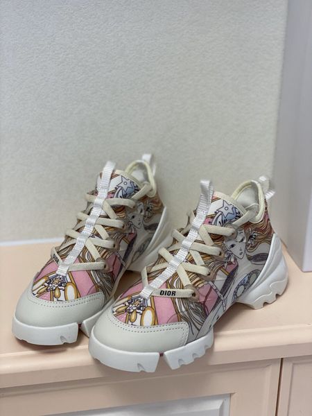 

2020 printed casual sports shoes women's elasticity increase running shoes color matching lightweight shoes leather platform light#06, Red;white