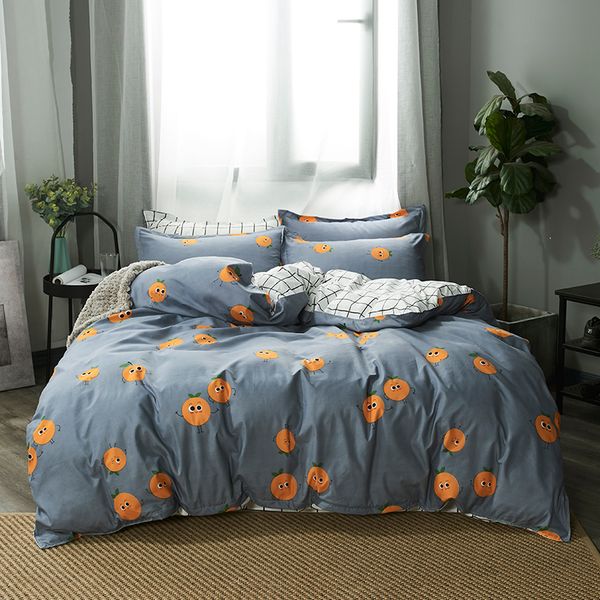 

cute bedding sets kids bed linens fruits duvet cover flat bed sheets pillowcase king  full twin quilt cover sets bedclothes