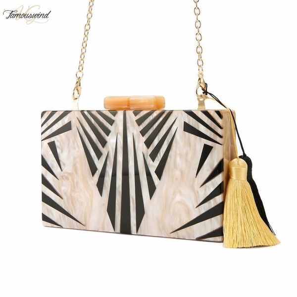 

brand women shoulder bag acrylic bags ladies tassel tote handbag geometric womens handbags pearl nude color acrylic box clutch