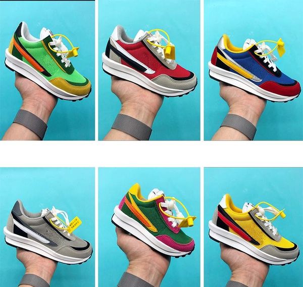 

большие дети малыши обувь sacai х ldv вафельного пакет запуск баскетбола обуви pine green тройная тайная детский девушки молодежь sneaker 22, Black