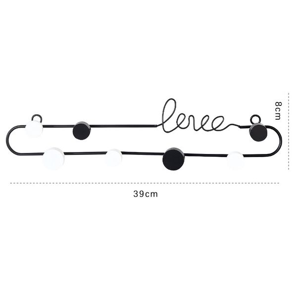 

letters hooks hangers metal wall black/gold solid wood iron art parts uk