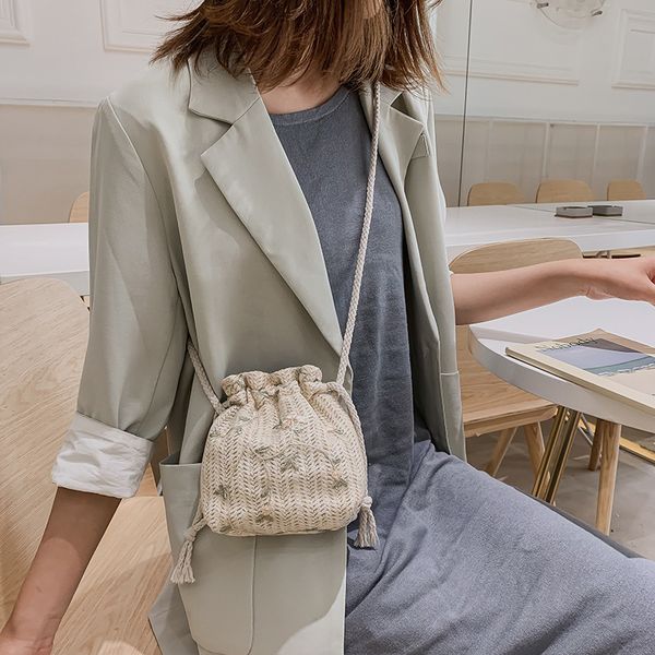 

the new2019fashion women's floral drawstring shoulder bag cute princess bucket crossbody girls casual messenger bag