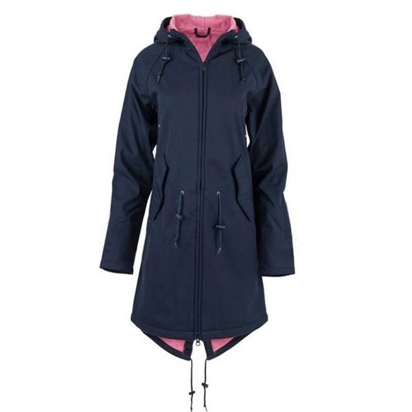

women jacket coat windproof transition jacket outdoor hiking clothes thickened women's hooded long, Blue;black