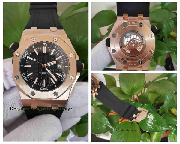 

items watch 42mm offshore diver 15710 15710st.oo.a002ca.01 18k rose gol transparent mechanical automatic mens watches, Slivery;brown