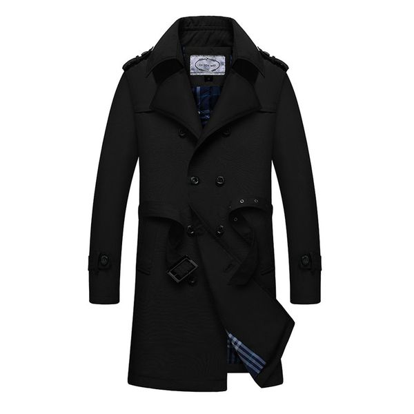 

british slim double breasted trench coat men mens europe trench coat men classic long spring autumn winter, Tan;black