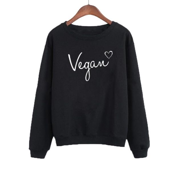 

women's hoodies & sweatshirts casaul long sleeve crew neck black white pullover streetwear clothing vegan heart women sweatshirt