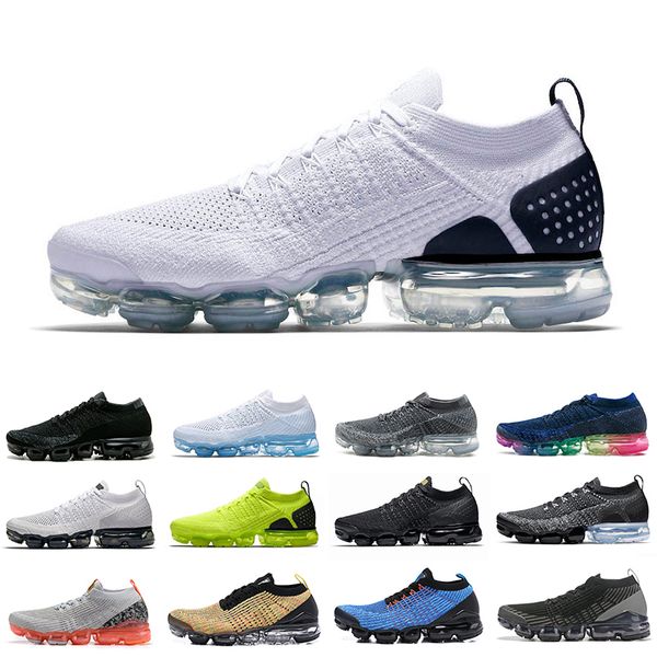 

2019 knit 1.0 2.0 3.0 mens running shoes fly triple white black heritage cushion trainer men womens sports sneakers 36-45