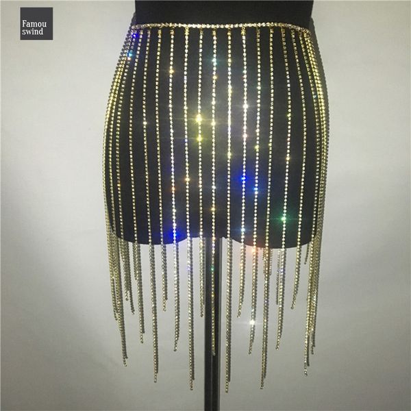 

европа преувеличивают rhinestone кисточкой юбка женщин сексуальный сияющий линия металла юбка пляжа мини ночной клуб drop доставка, Black
