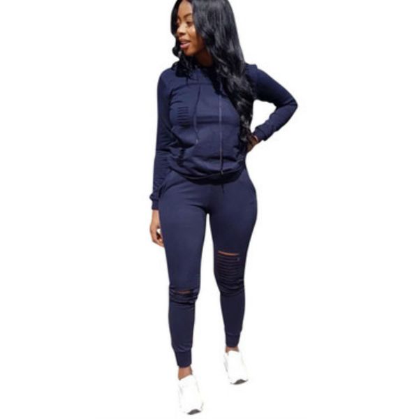 

womens tracksuit solid color hooded sweater suit fitness pants tight leggings sports fitness suit trend fashion wholesale, Gray