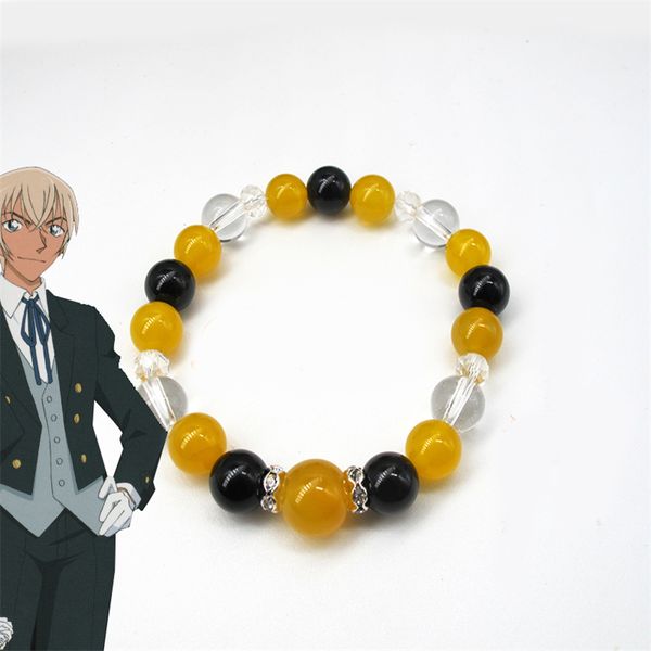 

1pcs anime detective conan furuya rei bracelet cosplay prop jewelry decor for boy men beaded bracelet jewellery gift new, Black