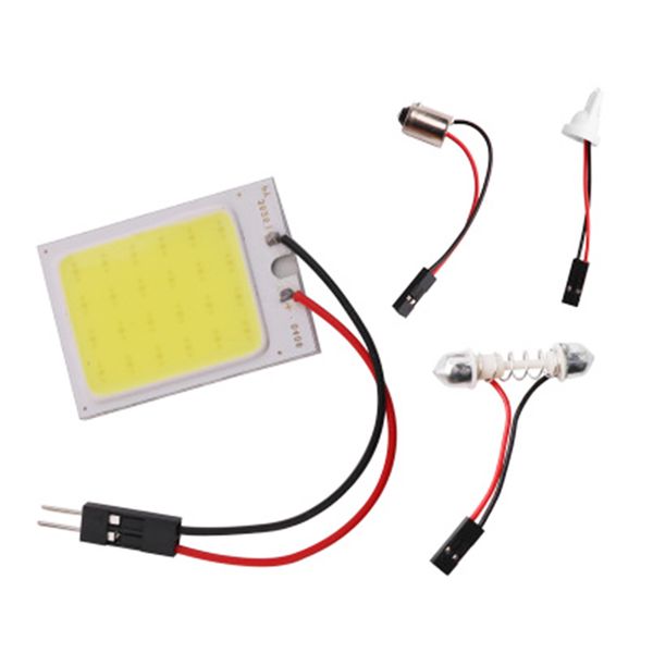 

20x white t10 ba9s 24 smd cob car led light auto interior reading lamp bulb dome festoon vehicle panel lamps light adapter