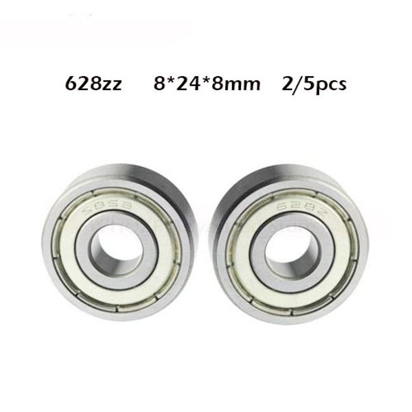 

2/5pcs/lot 628zz 8*24*8 deep groove ball miniature mini bearings 628zz 628-zz 8*24*8mm 52100 chrome steel material