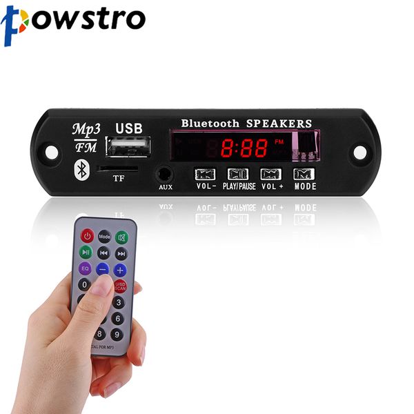 

powstro bluetooth mp3 decoder board module sd card slot/usb/fm/remote aux decoder board audio module tf radio for car