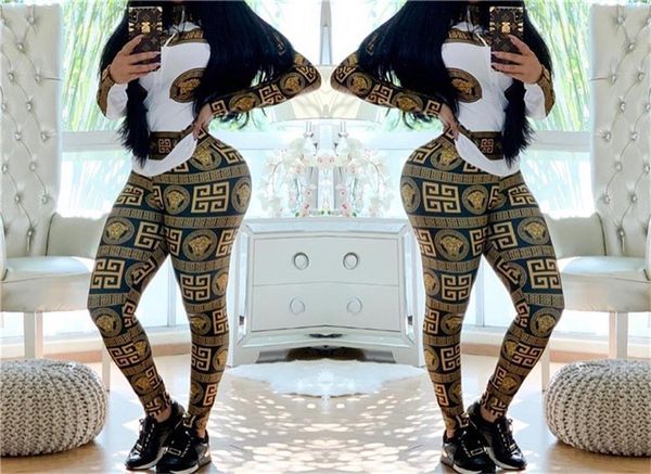 

Digital Printed Female 2pcs Pants Spring Autumn Sports Set With Zipper Women Jumpsuit Casual Apparel