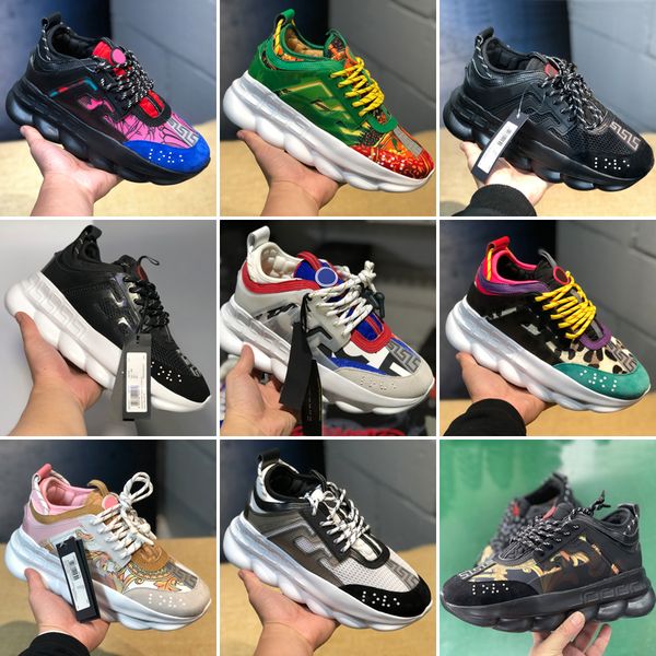 

With du t bag 2019 new chain reaction fa hion trainer hoe link embo ed ole me h rubber leather fa hion men women ca ual hoe port