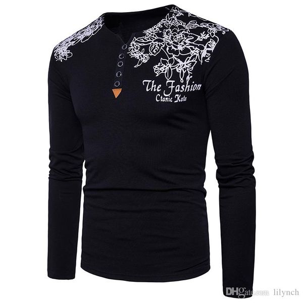 

2017 осень новенькие новые люди в европе и ветер сша печать генри ли воротник с длинным рукавом большой размер футболки, White;black