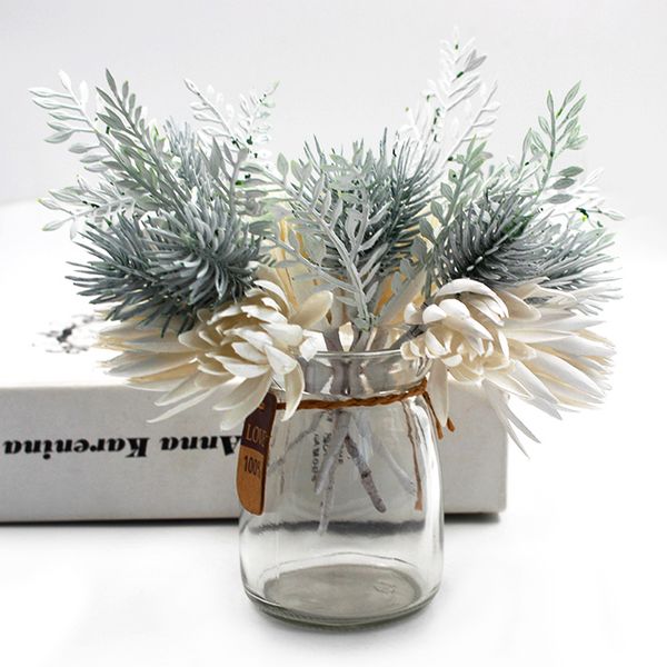 

artificial flowers pine grass flower wedding party decoration diy craft scrapbook fake flowers christmas decor