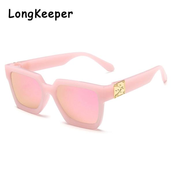 

2020 vintage classic kids sunglasses girls boys pink mirror children square sun glasses personality street skid oculos uv400 qnjio, Blue