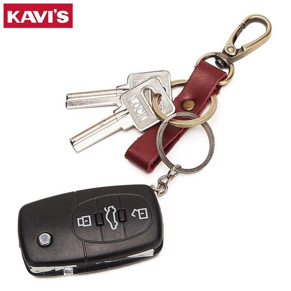 

kavis key cover 100% genuine leather keychain women gift key chain, Black