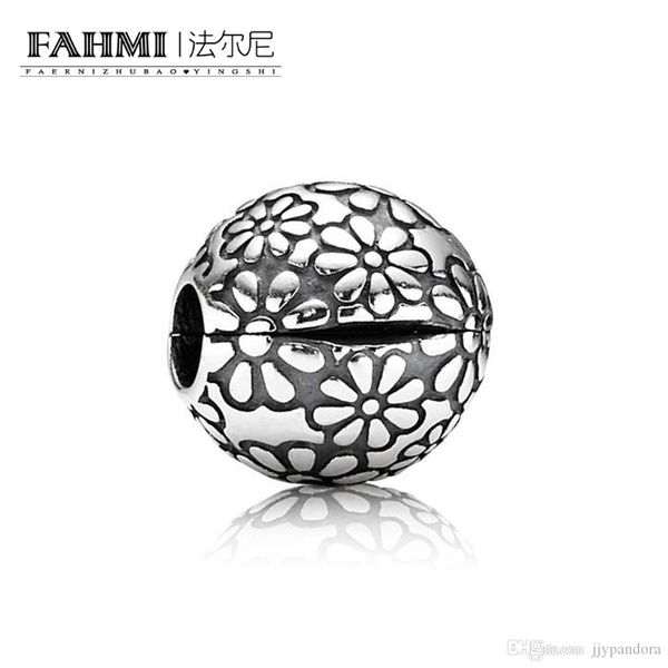 

fahmi 100% 925 sterling silver 1:1 original 791013 authentic temperament fashion glamour retro safety buckle wedding women jewelry, Black