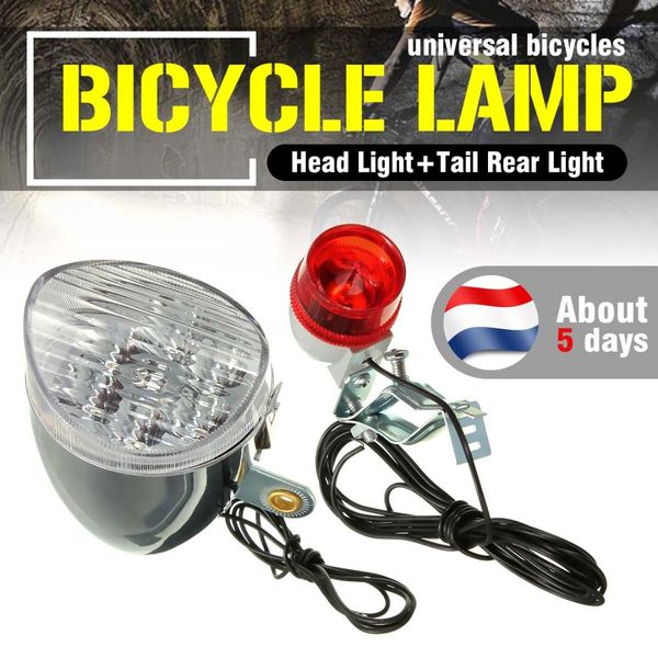 

new arrival friction generator motorized 6v 3w night cycling bicycle led headlight bike tail rear light kit for outdoor sports