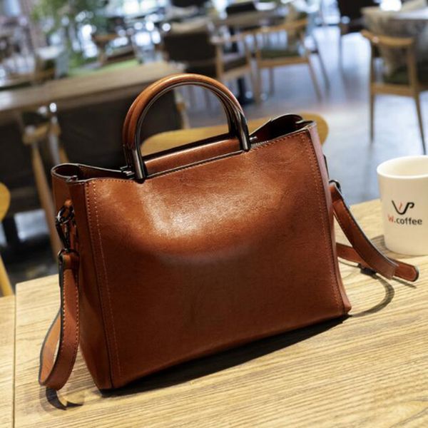 

bag women bucket shoulder bag oil wax leather handbags female messenger crossbody bags for women 2019 sac a main