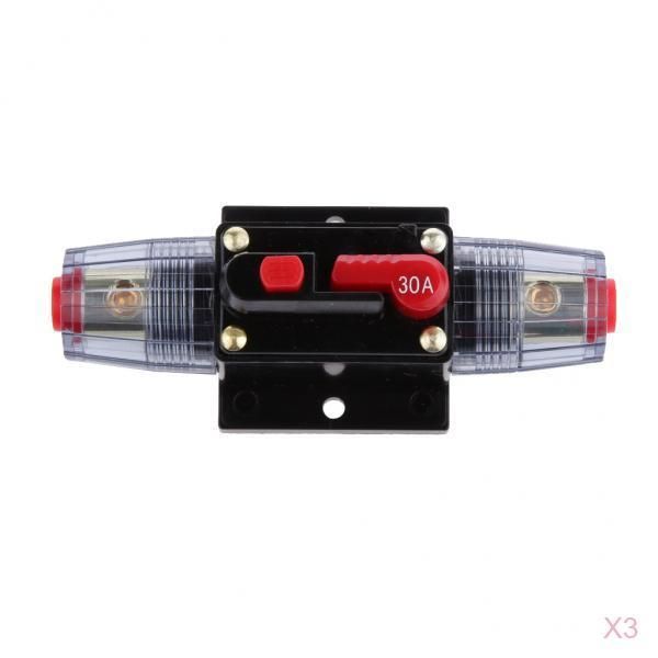 

3 pieces 30a manual reset circuit breaker 12v 24v car suv