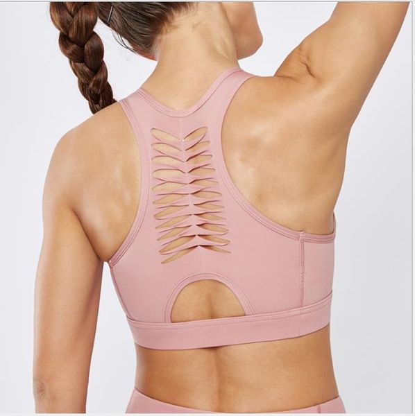 Europeus e americanos oco-out blinds sports bra novo estilo de volta colete de fitness reunidos dupla-face de nylon roupas de yoga