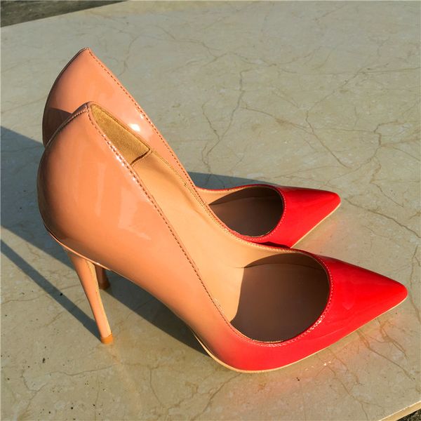 

big size 33 to 46 multi colors luxury desiger high heels red bottom shoes real leather pointy stiletto heels with box, Black