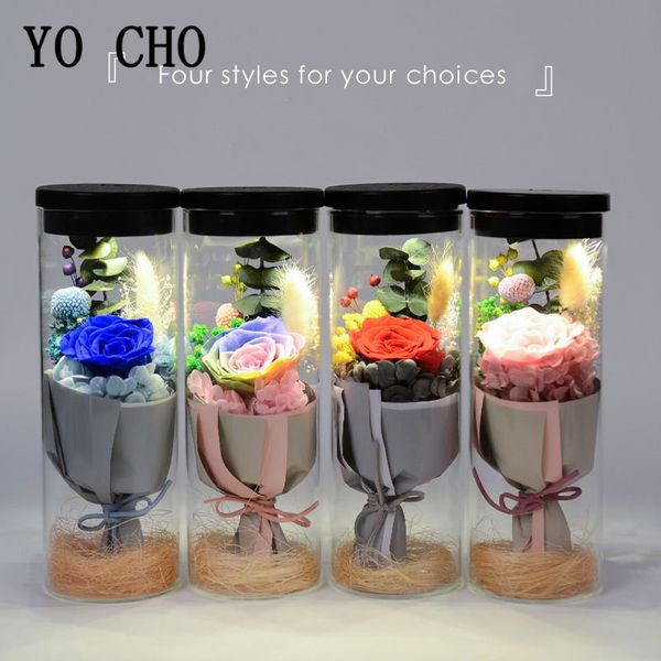 

yo cho romantic eternal and luminescent wishing bottle eternal roses for christmas gifts family decoration and artificial flower