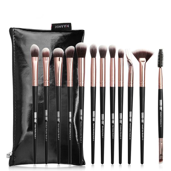 

maange portable makeup brush 12pcs foundation powder eyeshadow makeup brush set soft professional make up artist makeup tools t0201