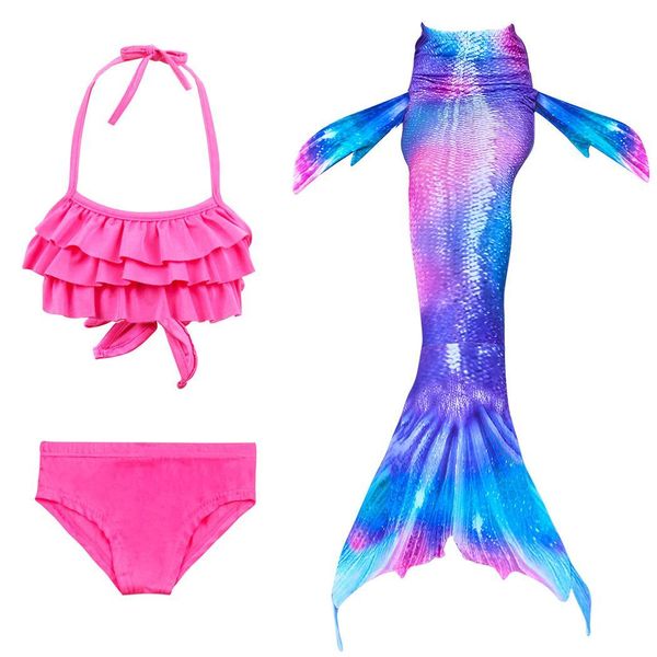

3pcs/set 2018 bikini set swimming suits children mermaid tail swimsuit kids girls swimwear bathing suit cosplay costume new