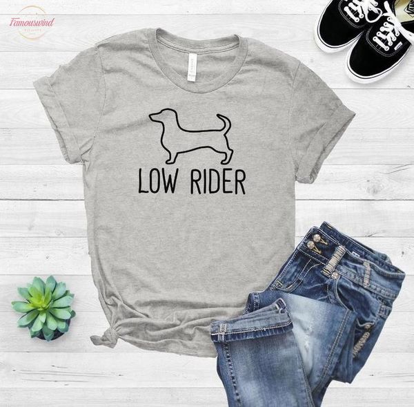 

low rider dachshund dog print women tshirt cotton casual funny t shirt for lady girl tee hipster drop ship 406, White
